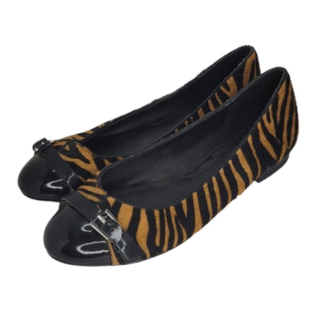 WHBM Barcelona Cowhide Tiger Print Ballet Flats 7.5 - Picture 4 of 9